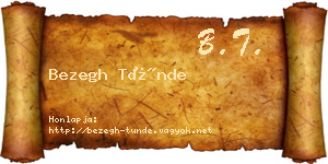Bezegh Tünde névjegykártya
